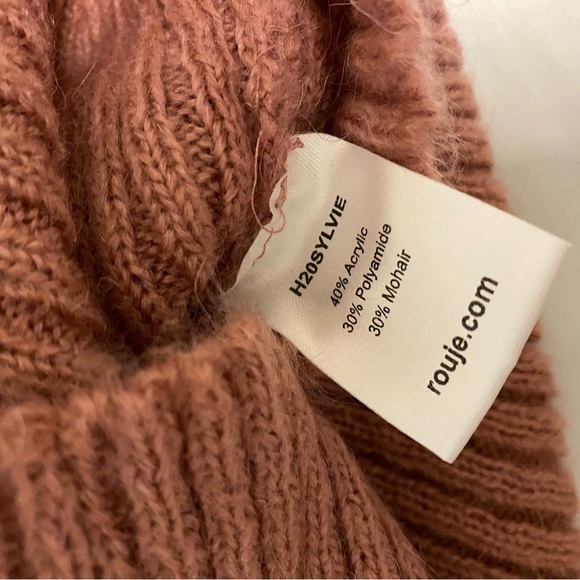 NWT Rouje open knit mohair blend pink Sylvie sweater size 34 - Picture 4 of 4